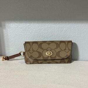 Coach Tan Signature Wristlet